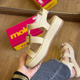 Sandália Moleca Napa Tresse Detalhe Dourado