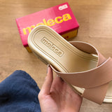 Sandália Moleca Tamanco Tiras Cruzadas