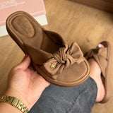 Sandália Modare Detalhe De Laço Oncinha