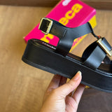 Sandália Moleca Napa Tresse Detalhe Dourado