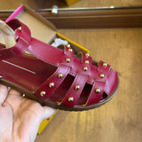 Sandália Moleca Rasteira Pedrinhas Douradas